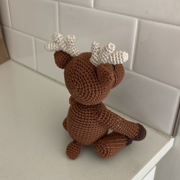 Handcrafted Moose Amigurumi Crochet Decor Toy Figure Outdoor Woodland Forest - Picture 8 of 11